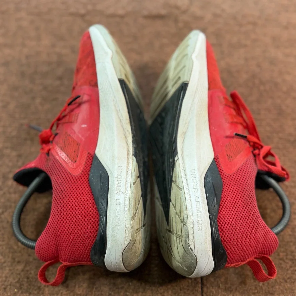 Under Armour Project Rock 3 Red Training Shoes 3023006-600 Womens 9 Mens 7.5